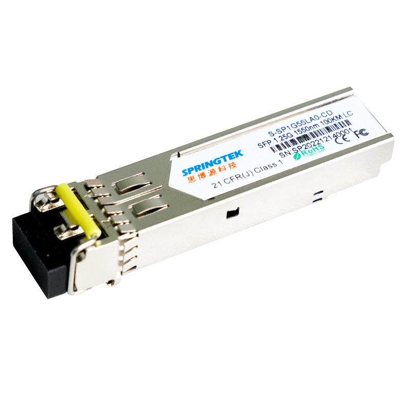 Διπλή οπτική ενότητα η συμβατή Cisco του s-sp1g55la0-CD 1.25G 1550nm LC Springtek 100km πομποδέκτες ινών