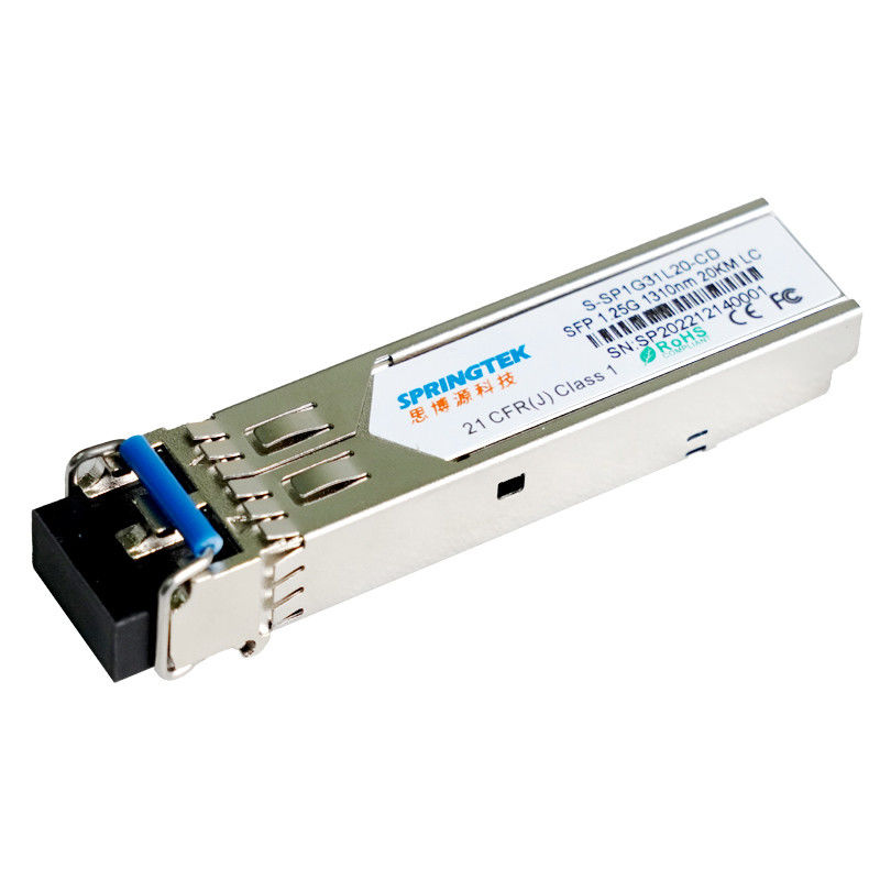 1.25G LX SFP 1310nm 20km ενιαία ενότητα 1G LX 20km πομποδεκτών ινών LC DDM τρόπου 1000base-LX διπλή