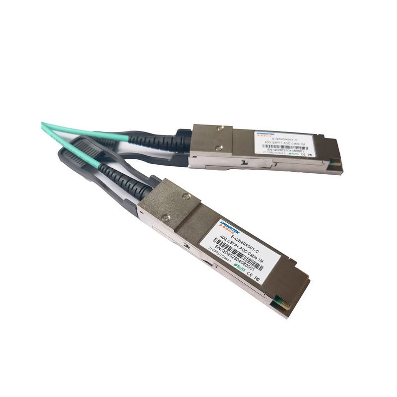 Υψηλή ταχύτητα Qsfp+ Aoc OM3 1m (33ft) ενεργό οπτικό καλώδιο Qsfp 40g Sr4 για το κέντρο δεδομένων