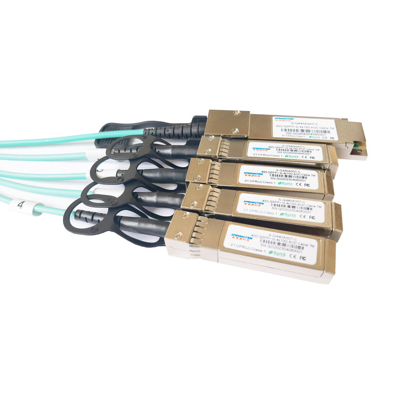 40g Qsfp+ στα καλώδια 7m ξεμπλοκαρίσματος 4x10g Sfp+ Aoc ενεργό οπτικό καλώδιο πομποδεκτών 850nm SFP Aoc ινών Ddm Om3