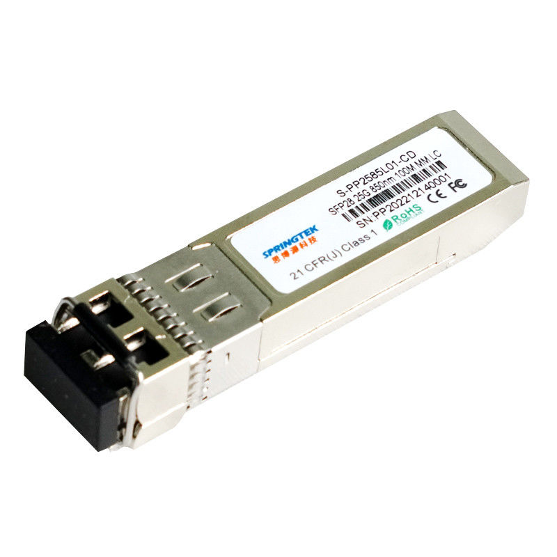Συμβατό 25G SFP28 SR 100m πομποδεκτών μπροκάρ πολυ τρόπου πομποδέκτης τρόπου ινών LC MMF πολυ